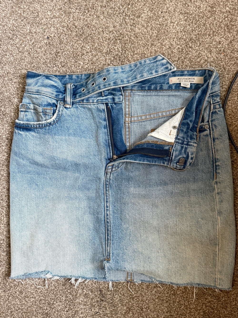 All Saints Denim Mini Skirt